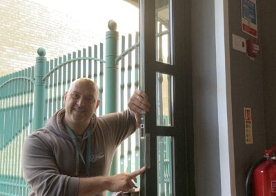 Andy repairing a jammed uPVC door lock mechanism in Harlow